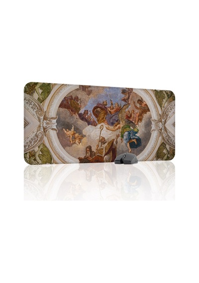 Ortaçağ Sanat Kaymaz Dikişli Kauçuk Oyuncu Mousepad V5 - 90x40 Xxl Gaming Mouse Pad Fare Altlığı