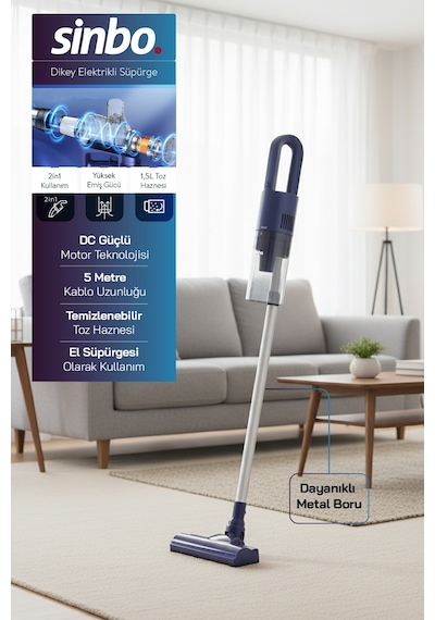 Sinbo SVC-8628 Kablolu Dikey Elektrikli Süpürge