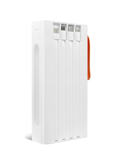 30.000 Mah Pd 22,5w Dahili Kablolu Powerbank Qc30s BEYAZ