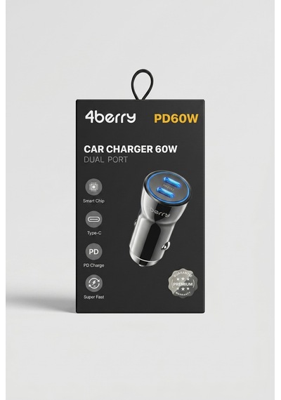 Bc01 Pd60w Dual Port Type-c Araç Şarj Cihazı 60w Max Süper Hızlı Şarj Adaptörü