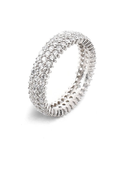 Brezza Lusso Jewelry Üç Sıra Tamtur Zikon Taşlı Attractive Kadın Gümüş Yüzük 12