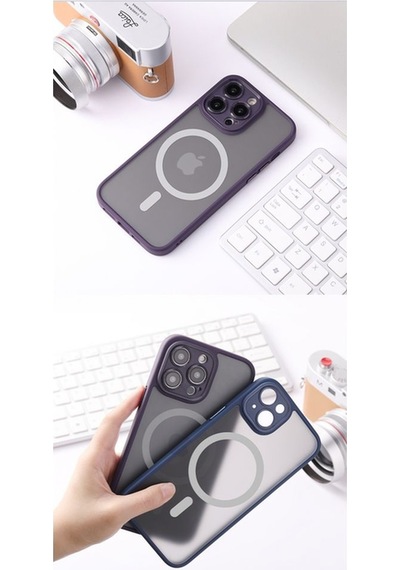 Rock Apple Uyumlu iPhone 14 Pro Max Kılıf Anti-drop Lens Korumalı Magsafe - Mavi Mavi