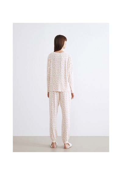 Lcw Dream Pembe Bisiklet Yaka Çiçekli Kadın Pijama Takımı