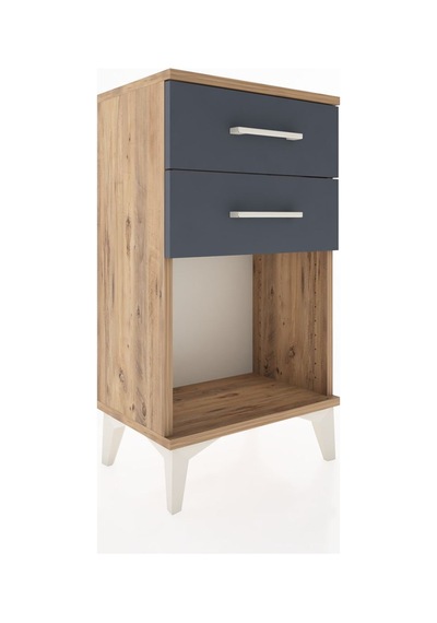 Arges Komodin 4 Çekmeceli 44x30x80 Çam-antrasit Atlas Çam