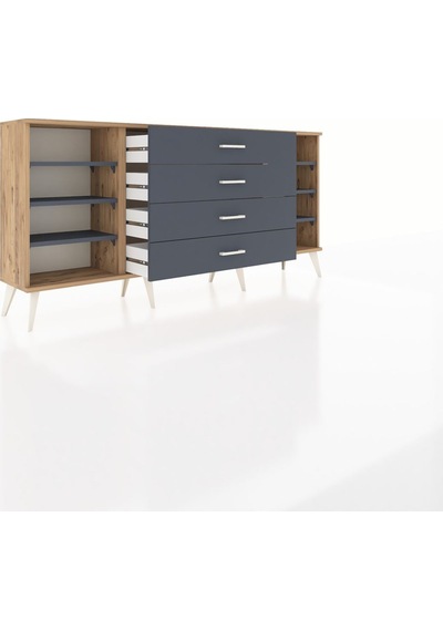 Arges Konsol 6 Raflı 4 Çekmeceli 176x30x83 Çam-antrasit/antrasit Antrasit/antrasit Arges Konsol 6 Raflı 4 Çekmeceli 176x30x83 Çam-antrasit/antrasit Antrasit/antrasit