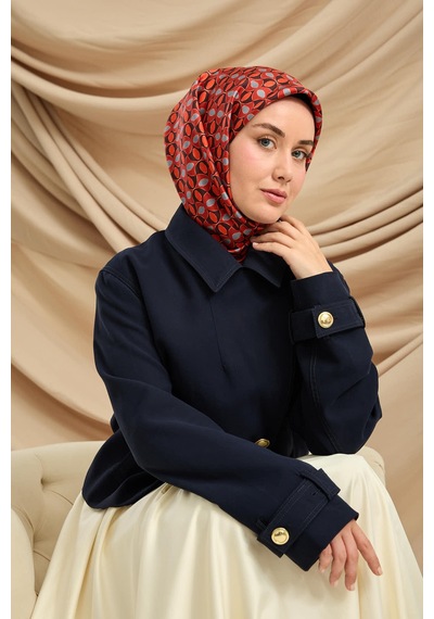 Silk Home Twill İpek Eşarp 11481-15 Metalik Gri, Bordo, Mürdüm, Kırmızı, Narçiçeği