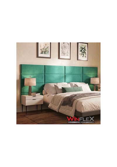 Winflex 25x50cm Dikdörtgen Kumaş Kaplı Akustik Panel- 1 Adet Su Yeşil