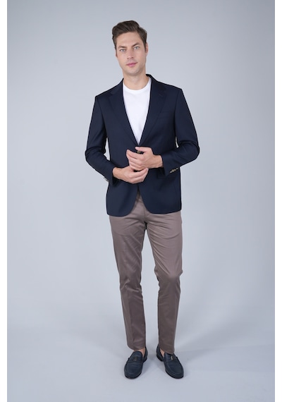 Bisse Comfort Fit Lacivert Dokuma Mono Yaka Çift Yırtmaçlı 4 Drop Yün Blazer Erkek Ceket Pck24knos002 C39 Lacivert Bisse Comfort Fit Lacivert Dokuma Mono Yaka Çift Yırtmaçlı 4 Drop Yün Blazer Erkek Ceket Pck24knos002 C39 Lacivert