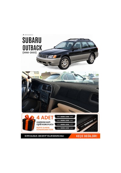 Subaru Outback 1998-2003 Uyumlu Torpido Koruma, Torpido Örtüsü, Torpido Kılıfı - Siyah-gri - Su006