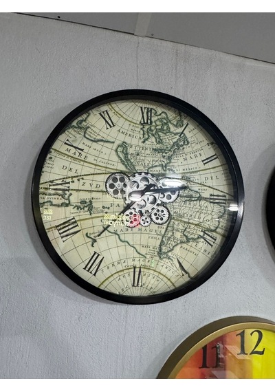 Metal Duvar Saati 60 Cm Model 6 Siyah