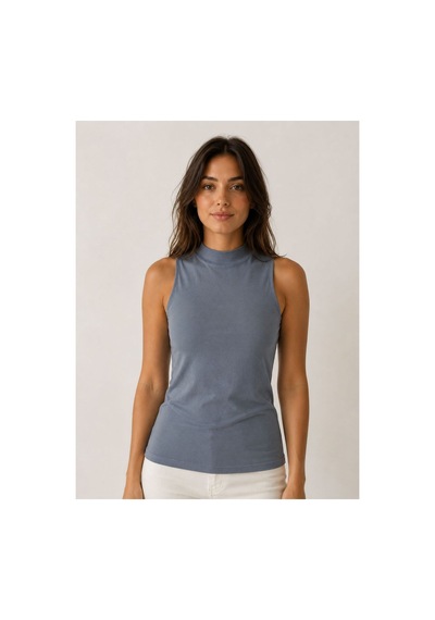 Pijamask Kadın Siyah Dik Yaka Kolsuz Esnek Kumaş Basic Tekli Bluz Mavi Pijamask Kadın Siyah Dik Yaka Kolsuz Esnek Kumaş Basic Tekli Bluz Mavi