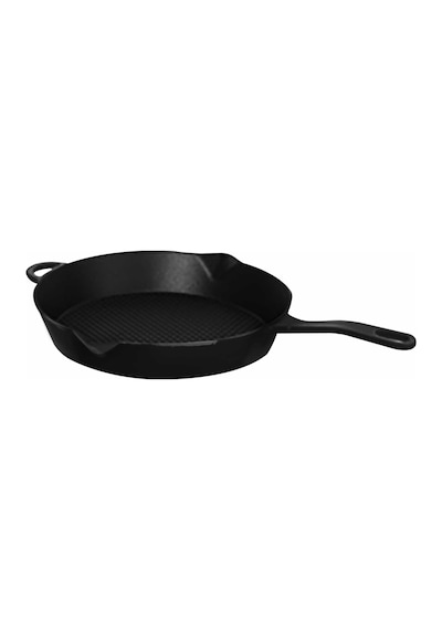Leggno Gourmet Flame Yardımcı Kulplu Döküm Tava Siyah 28CM