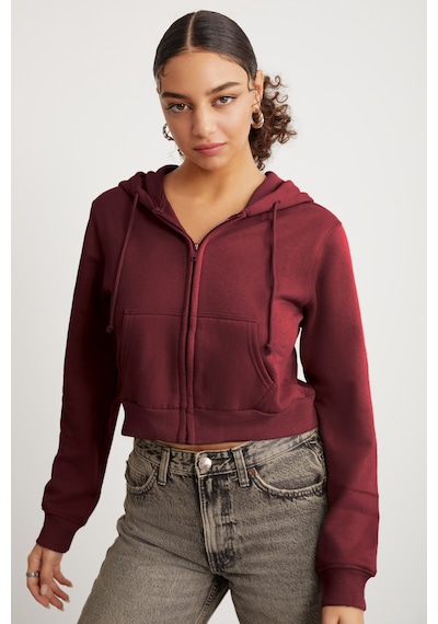 Grimelange Delıa Kadın Crop İçi Polarlı Fermuarlı Organik Pamuklu Kapüsonlu Kordonlu Bordo Sweatshirt Bordo Grimelange Delıa Kadın Crop İçi Polarlı Fermuarlı Organik Pamuklu Kapüsonlu Kordonlu Bordo Sweatshirt Bordo
