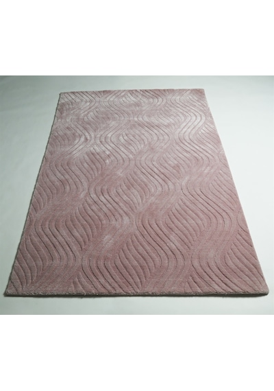 Çam Halı Emboss Jr10 Pink Modern Desen Yeni Zellanda Yünü Ve Viskon El Dokuması Halı - 130x190 Pembe