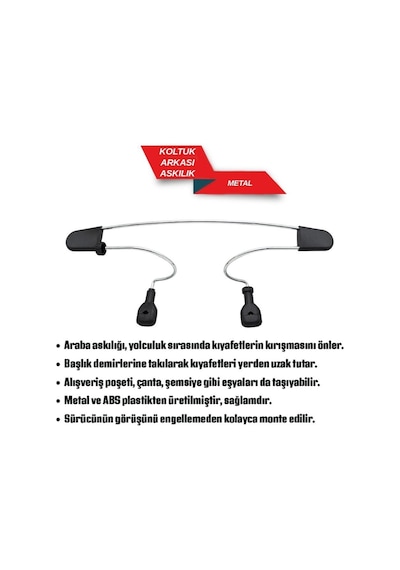 Carmind Koltuk Arkası Metal Elbise Askısı 1 Adet