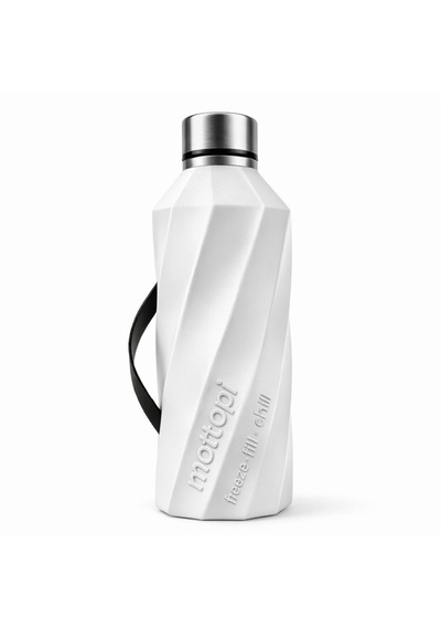 Mottopi Soğutucu Saplı Termos 1 L Cooling Bottle Dondur Doldur Soğut, Buzsuz Soğuk Su Termosu, Soğutucu Şişe, Taşınabilir Sıvı Soğutucu Beyaz