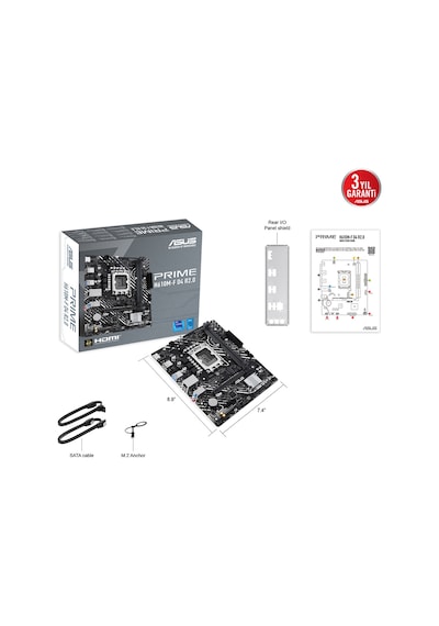 Asus Prıme H610m-f D4 R2.0, 2xddr4, M.2, Hdmı, 12-13.14.nesil, Lga1700 Soket, Anakart