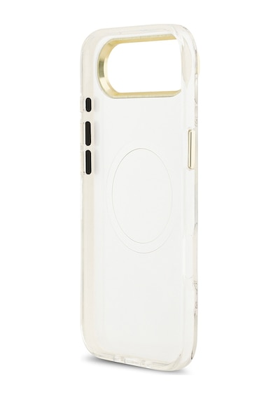 Apple Uyumlu iPhone 17 Air Kılıf Guess Lisanslı M-safeli Simli Çiçek Desenli Metal Kamera Çerçeveli Kapak Beyaz Beyaz