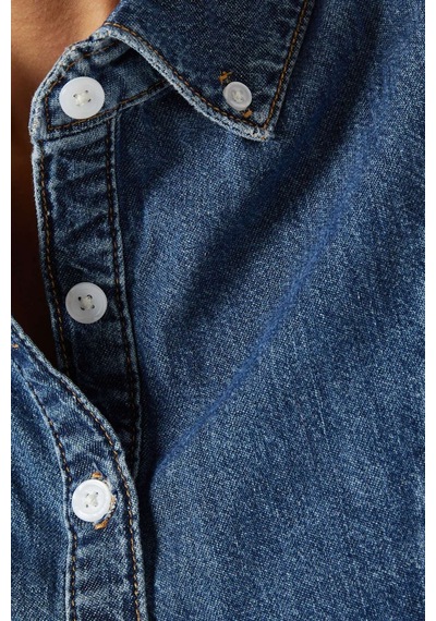 Banana Cici Mavi Rose Gömlek - Denim - Klasik & Modern Tasarım, Fitted Silhouette & Düğmeli Ön