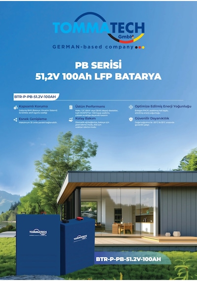 Tommatech 51.2v 100ah Pb Serisi Lfp Lityum Batarya