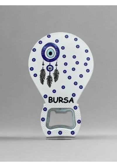 Bursa Temalı Nazar Baskılı Magnet Şişe Açacağı Buzdolabı Süsü