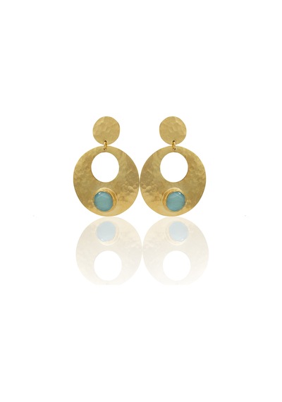 Kadir Jewellery 22 Ayar Altın Kaplama Vintage Küpe -el İşçiliği Ve Hipoalerjenik Küpe Açık Mavi 66808019