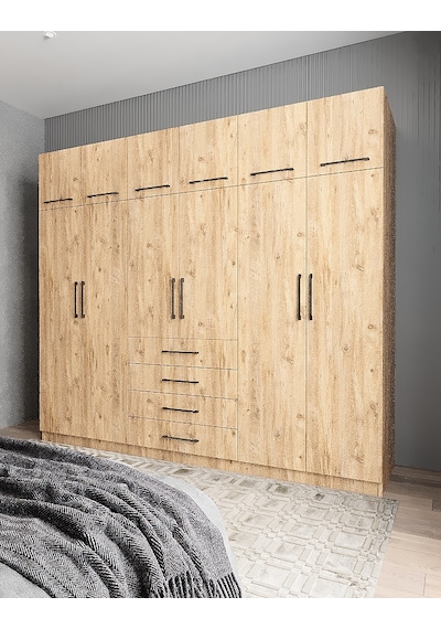 Biray 6 Kapaklı Gardırop Dolap  Çam