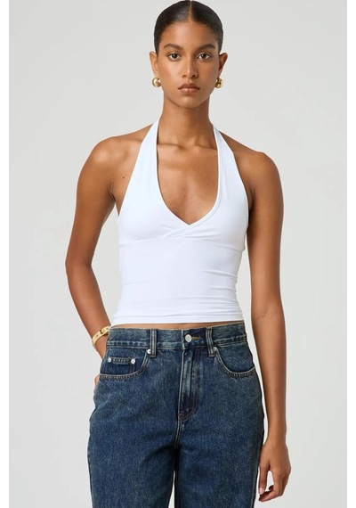 Seeh Beyaz Boynu Bağlamalı Body Sh223
