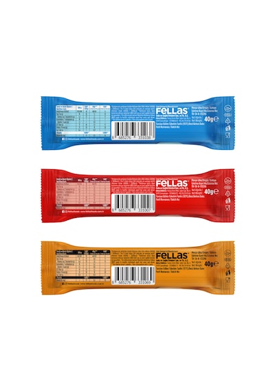 Fellas Çikolata Kaplı Yüksek Protein Bar 40g Karma Kutu 3 X 3
