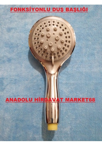 Yms 5 Fonksiyonlu Lüx Duş Başlığı Krom Kaplı Hafif Aynalı Gri Ren
