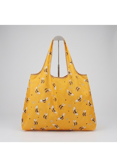 My Balli Store Büyük Boy Alışveriş Ve Pazar Çantası, Dayanıklı Polyester Omuz Tote Çanta Arı Baskılı