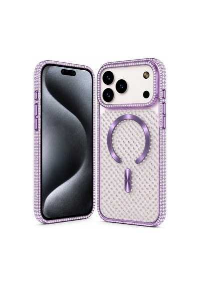 Nettech Apple iPhone 17 Pro Max Uyumlu Taşlı Seri Arka Koruma Kılıf - Beyaz