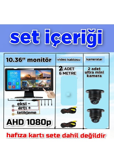 Dokunmatik Dvr Ekran 2 Adet 1080p Ahd 150'' Ultra Mini Kamera
