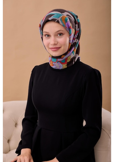 Silk Home Olinda İpek Eşarp 47003-05 Acı Kahve, Kırmızı, Turkuaz, Leylak, Turuncu
