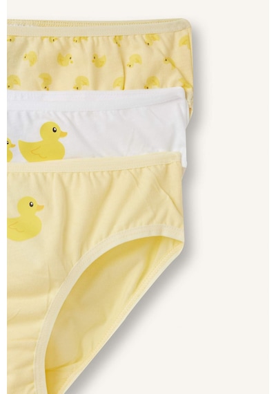 Defacto Desenli Penye 3lü Slip Külot Kız Çocuk H6338a826smyl83 Sarı-yl83