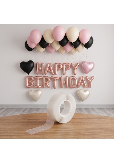 Bakgelal Şeffaf Balon Yapıştırma Bandı 2li Set - Doğum Günü Ve Parti Süsleme Çift Taraflı Nokta Yapıştırıcı - 9090237138400 0-99