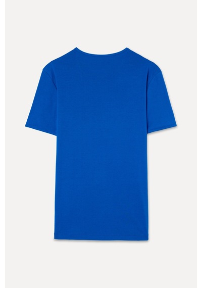 Mudo Erkek Erkek Mavi Bisiklet Yaka T-shirt 1267101