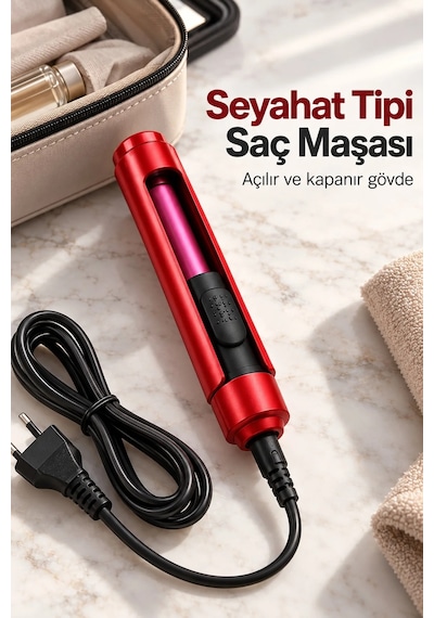 Bukle Ve Düzleştirme Özellikli Seyahat Tipi Kablolu Saç Maşası Çok Renkli