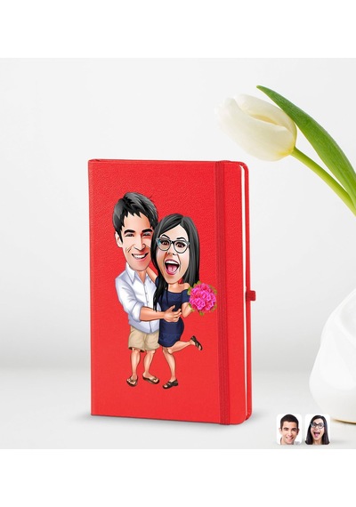 Bk Gift Kişiye Özel Sevgililer Karikatürlü 2 Li Defter Seti, Sevgiliye Hediye, Sevgililer Günü Hediyesi, Doğum Günü Hediyesi-3 Çok Renkli