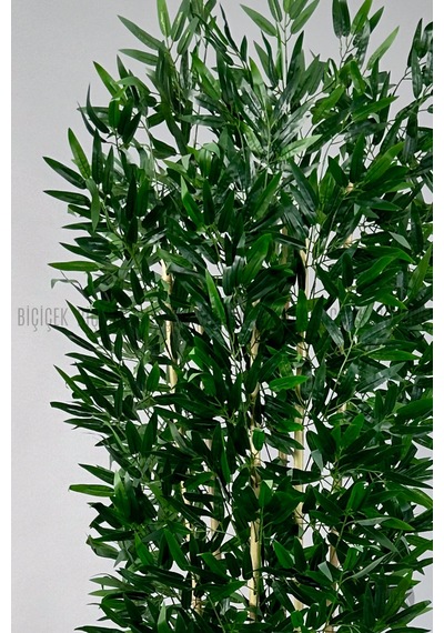 Yapay Bambu Ağacı 6 Dallı Yoğun Yapraklı 220 Cm Siyah Lilyum Saksıda