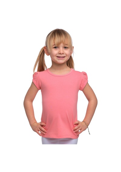 Lovetti Somon Kız Çocuk Kısa Kollu Basıc Tişört 31001S014 Somon
