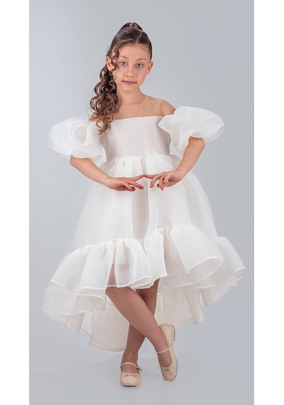 Mnk Baby & Kids Arisvi Kız Çocuk Abiye M00738 Beyaz