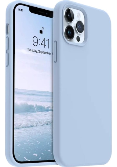 Apple Uyumlu iPhone 12 Pro Max  Silikon Kılıf - Pastel Renk Tonu Esnek Tam Koruma Kapak - Mavi
