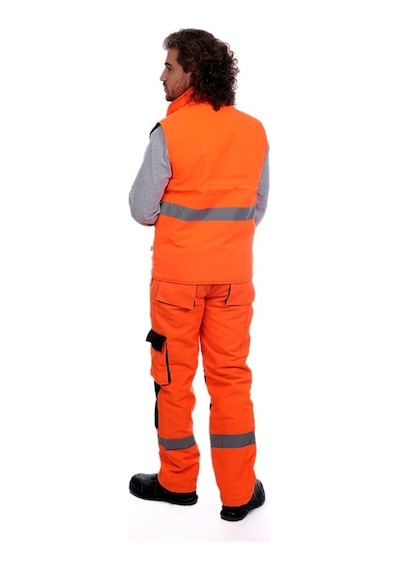 Çok Cepli Kapitoneli Yelek Turuncu