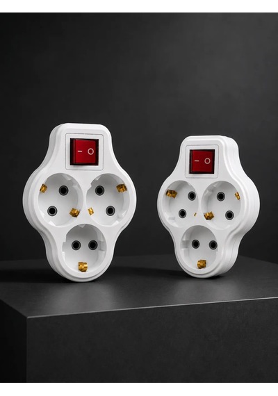 Astraltech Anahtarlı 3 Çıkışlı Priz Çoğaltıcı 2'li Set Diğer