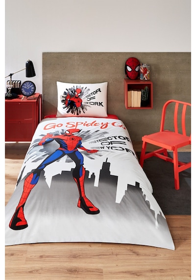 Özdilek Spiderman Go Spidey Tek Kişilik Lisanslı Lastikli Çocuk Nevresim Takımı Gri