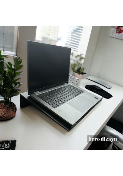 Çelik Laptop Standı Notebook Altlığı Mat Siyah