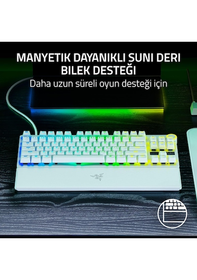 Razer Huntsman V3 Pro Tkl Beyaz Mekanik Oyuncu Klavyesi 8khz Hyperpolling Analog Optik Switch Rapid Trigger Abd Qwerty Rz03-05521000-r3m1
