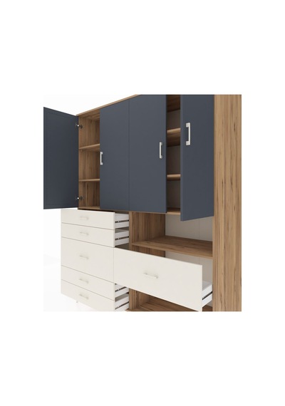Kronos Gardrop 7 Raflı 6 Çekmeceli 4 Kapaklı 176x59x221 Çam-antrasit/aytaşı Antrasit/aytaşı Kronos Gardrop 7 Raflı 6 Çekmeceli 4 Kapaklı 176x59x221 Çam-antrasit/aytaşı Antrasit/aytaşı