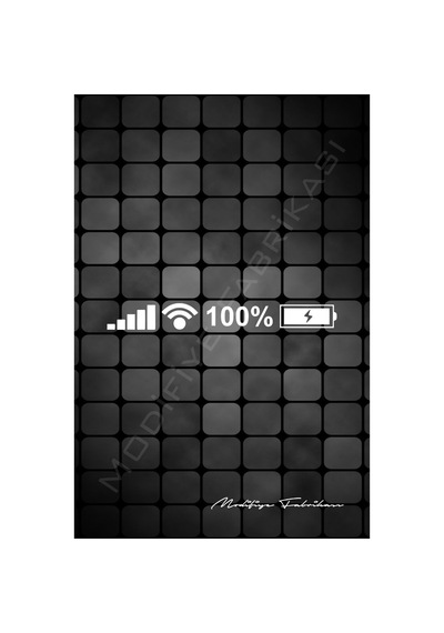 Şarj Yüzdesi Sticker Folyo - Beyaz - 22 X 2.5 Cm